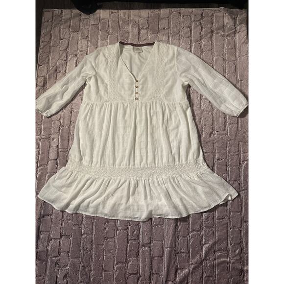 Knox Rose Babydoll Embroidered Peasant Mini Dress No Size Boho Oversize Cowgirl - Picture 6 of 12